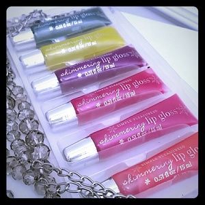 Simple Pleasures shimmering lip gloss.